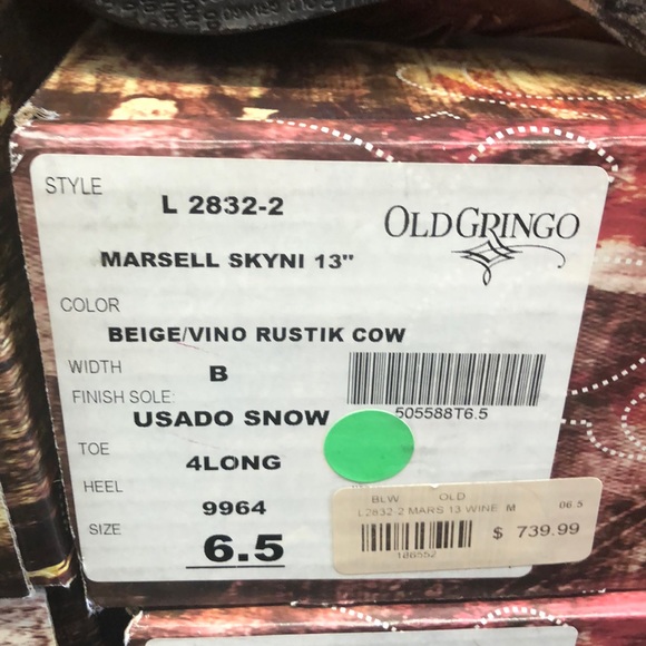 Ladies Old Gringo marsell skyni boots NWT - Picture 7 of 7
